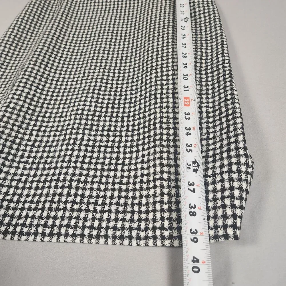 Calvin Klein Sheath Dress Size 12 Black White Houndstooth Sleeveless Zip - Picture 6 of 8